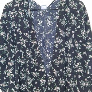 SOLD***💋Source Unknown Navy Floral Cardigan PTP 34"X38"